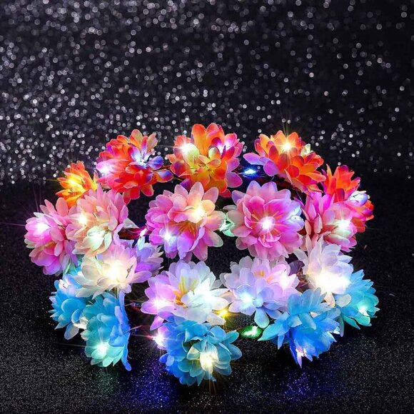 Light Up Flower Crown Daisy Headband Festival Party Wedding Unisex main image 5